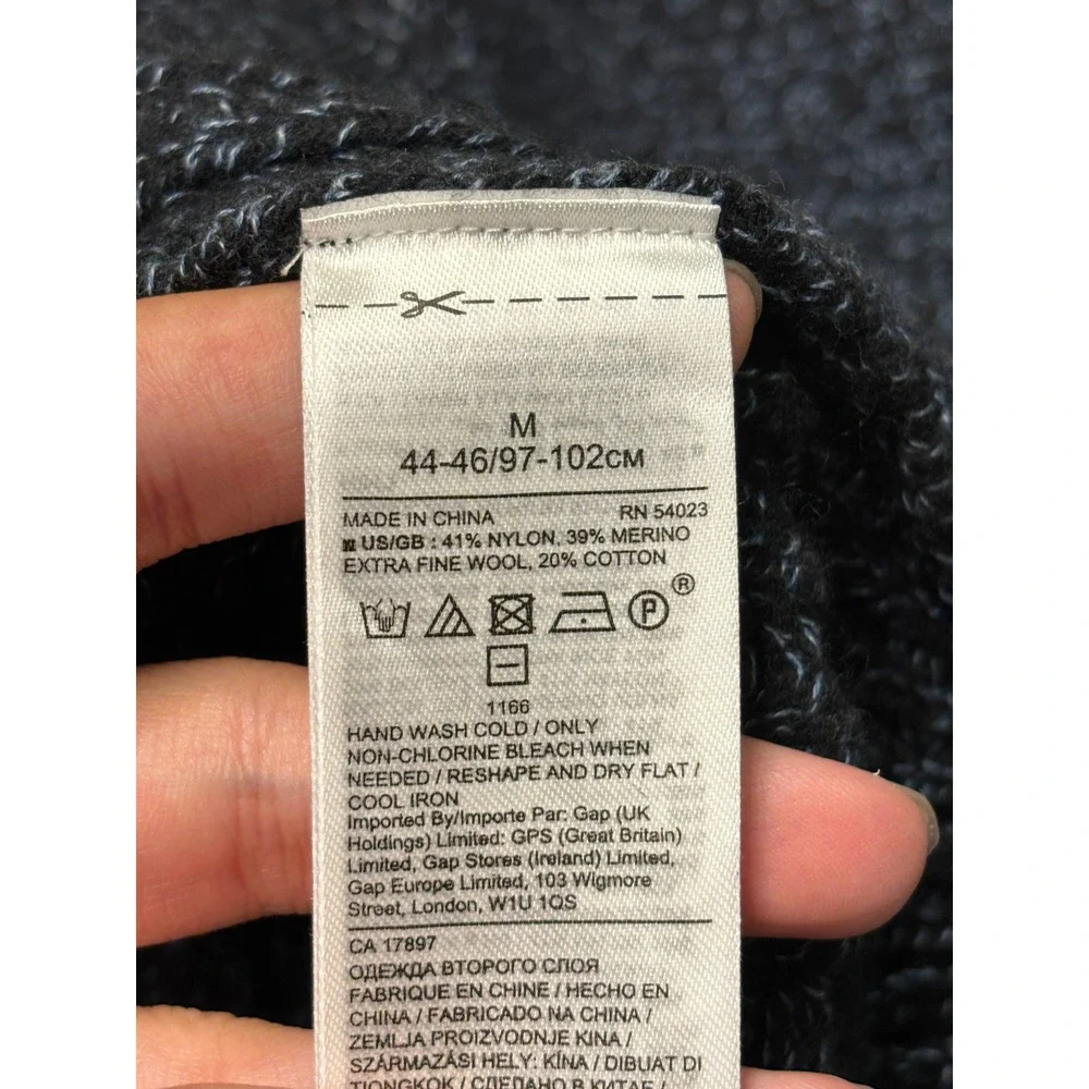 Banana Republic Mens Navy Blue Cable Knit Merino Wool Blend Sweater Medium 2019